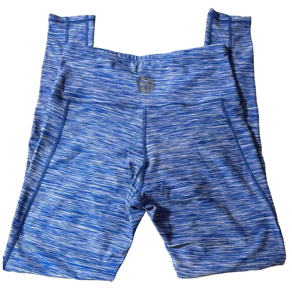 Neleus Sportswear Like New Small Blue & White Pockets Cropped High Rise Leggings